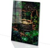 Wensput in magisch bos - Wensput glasschilderij - Muurdecoratie object - Digital Art - Schilderij op plexiglas - Decoratie kamer - acrylglas 70x105 cm