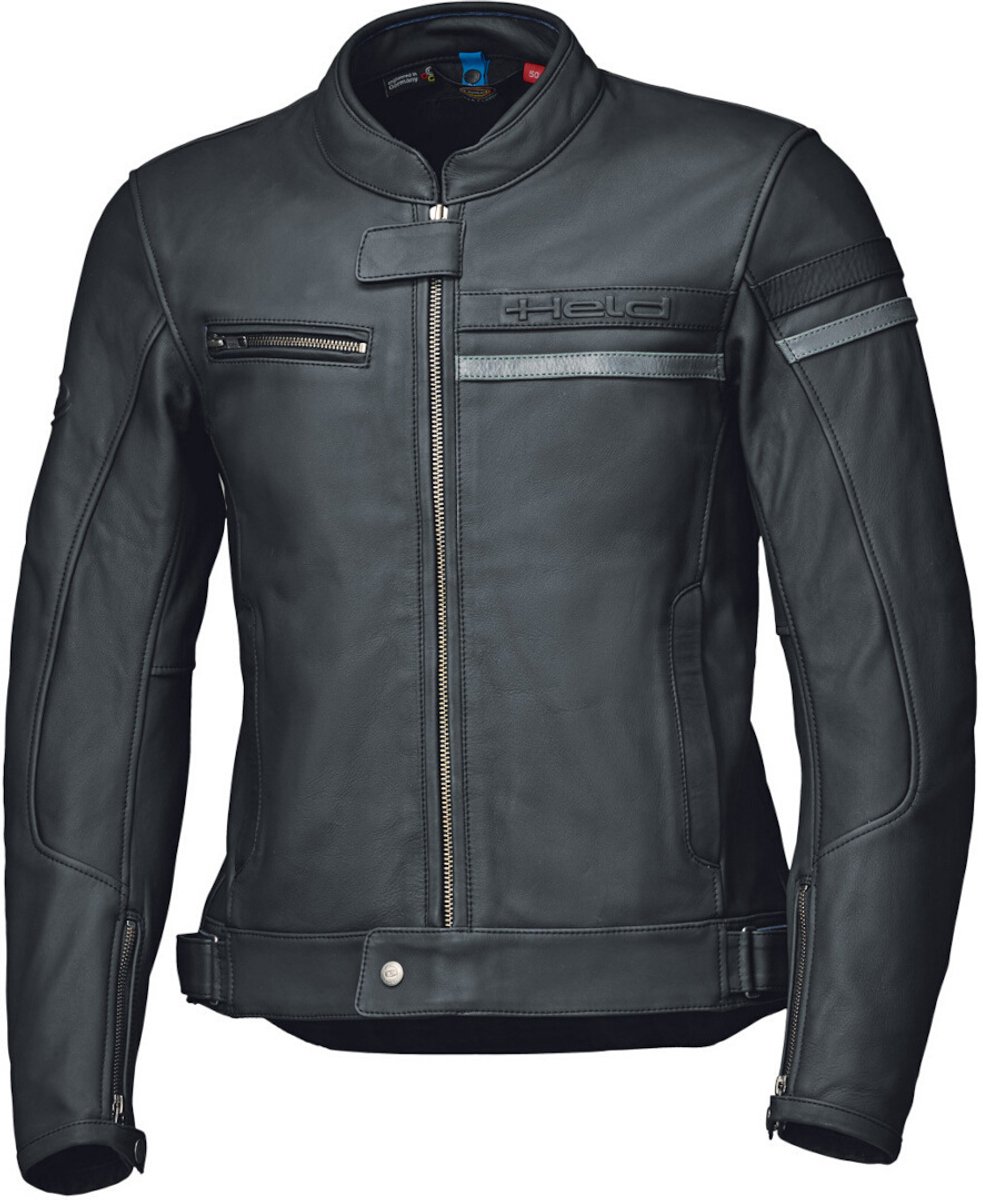 Held Midway Dames Zwart Donkergrijs Leren Motorjas - Jas