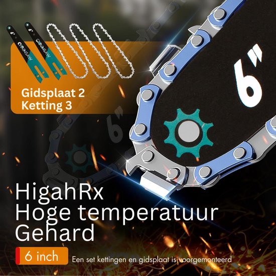 ZRSS® Mini kettingzaag met accu - Elektrische takkenzaag - Handkettingzaag van ZRSS — afbeelding 5