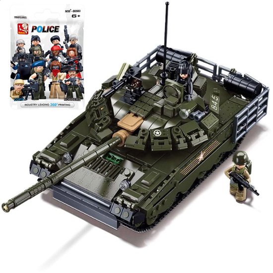 Sluban Hoofdgevechtstank bouwset incl. extra minifigures | WW2 Army | City leger bouwpakketten | Classic creator modelbouw | Compatibel met lego mould king of mega bloks | Technische ideas speelgoed voor kinderen & volwassenen | 798 bouwstenen