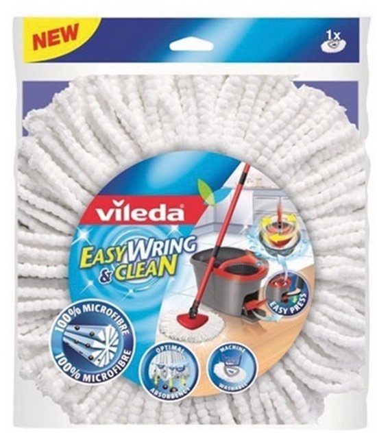 Recharge de serpillière Vileda Easy Wring & Clean, 100% microfibre.
