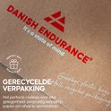 Verpakking met "DANISH ENDURANCE" logo en "Gerecycleerde Verpakking" in opvallende letters.