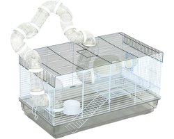 PawHut Hamsterkooi Staaldraad 58x32x31cm Grijs