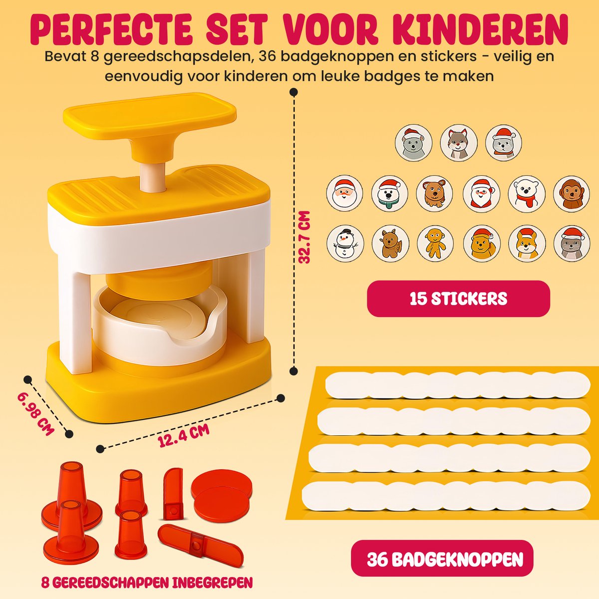 Buttonmaker Set 55 mm – Compleet DIY Badge Pakket voor Kinderen