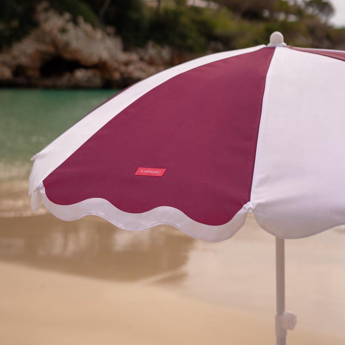 Strandparasol outdoor parasol terrasparasol grote strandparasol UPF 50+ 210 x 160 cm Granaat 210 x 160 cm.