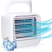 Mini Aircooler met Water USB-C - LED Licht - Tafelventilator - Luchtkoeler - Mobiele Airco - Bureau Ventilator - Silvergear