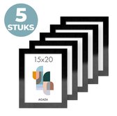 ACAZA Fotolijst - Fotokader - Fotolijst 15x20 cm - Fotokader 15x20cm - Set van 5 - Hout - Zwart
