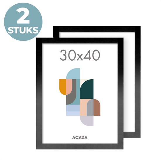 Set de 2 Cadres Photo Madison - 30 x 40 cm - Cadres Photo en Bois MDF - Zwart