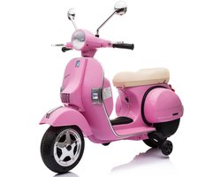 Vespa Elektrische kinder motor scooter - Roze - 12V met MP3 - Vanaf 3 jaar