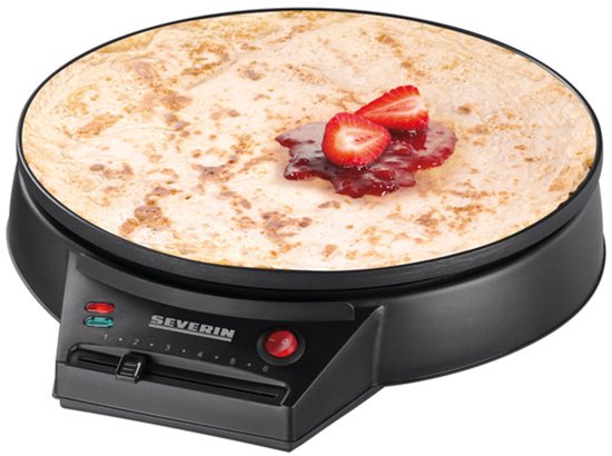 Foto: Severin cm 2198 crepe pannenkoekenmaker 30cm anti aanbaklaag traploze temperatuurinstelling 1000w