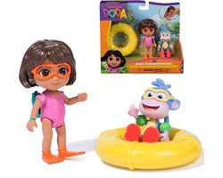 Dora - Avonturenpakket Spetteren en spatten, met Dora, Boots, speelgoedfiguren en accessoires