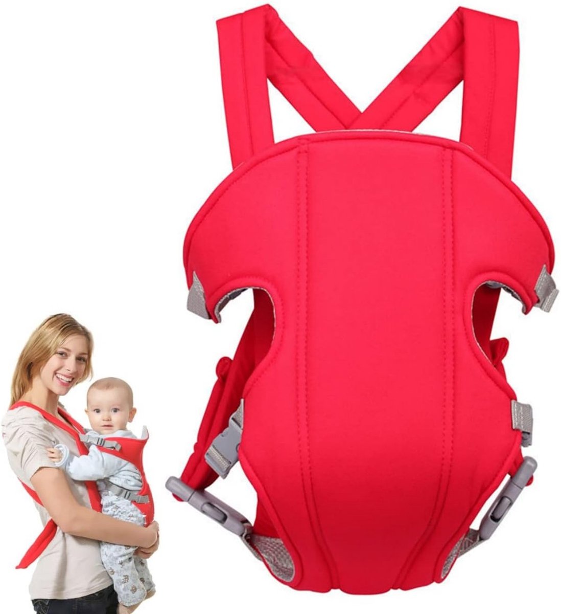 Draagzak - Wandeldraagzak - Verstelbare draagzak - Ergonomische kinder draagzak voor baby's van 3 tot 16 maanden - Katoenen pasgeboren draagzak - Aanbevolen voor baby's tot 15 kg