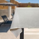 Tafelkleden - tafelkleed - Tafelzeil Linnenlook Beige - Tijdloos & stijlvol tafelkleed in natuurlijke linnenlook - 350 x 145 cm waterafstotend - Tafeltextiel - kreukvrij en geschikt voor 12 tot 14 personen - binnen én buiten
