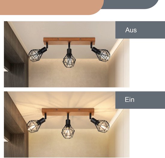 Lucide TAYLOR Plafondspot Badkamer LED GU10 3x5W IP44 Zwart