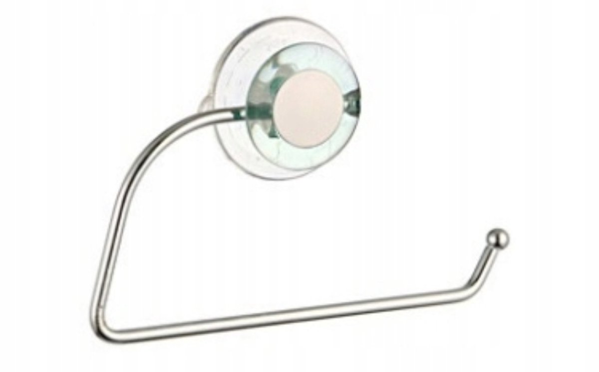 Bisk Geco Serie - Toiletrolhouder - 16 cm - Zuignapbevestiging - Chromen Afwerking