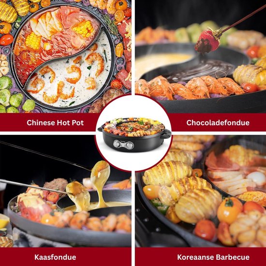 DailySupplies® Koreaanse BBQ - Hotpot Elektrisch - Grill - Gourmetstel — afbeelding 2