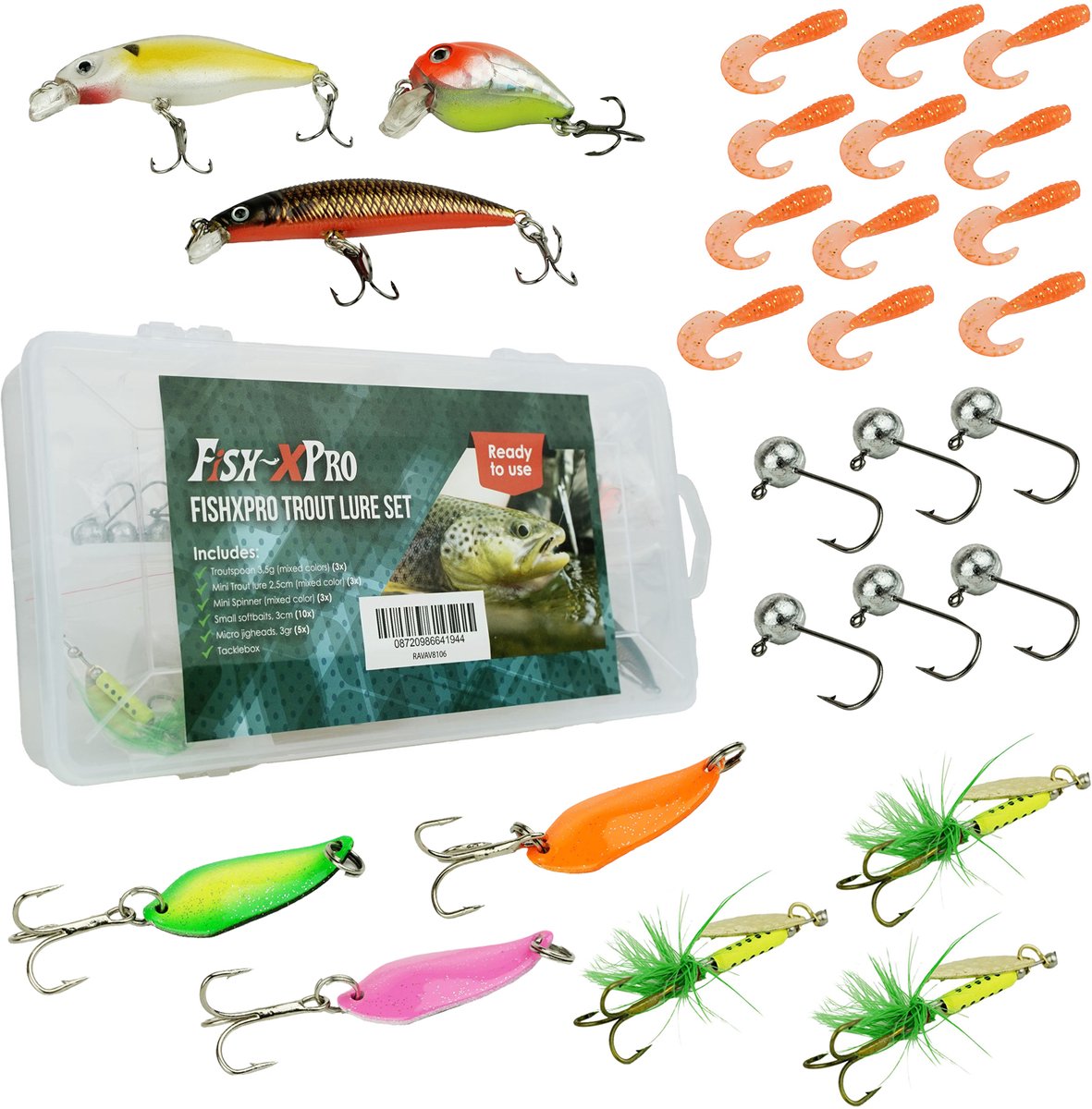 Fish-Xpro Forel Kunstaas Set - Plugjes - Spinners - Softbaits