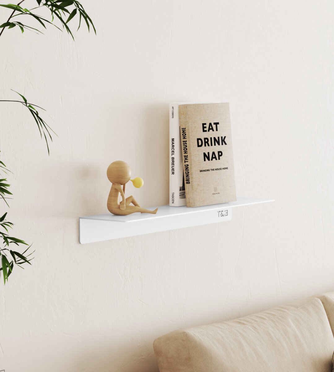 Nortiq T&B badkamerwandplank – T1 groot – mat wit