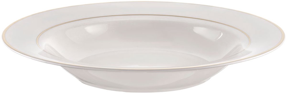 Ambition Aura Silver Serie - Porseleinen Soepbord - 23 cm - Wit - Zilver