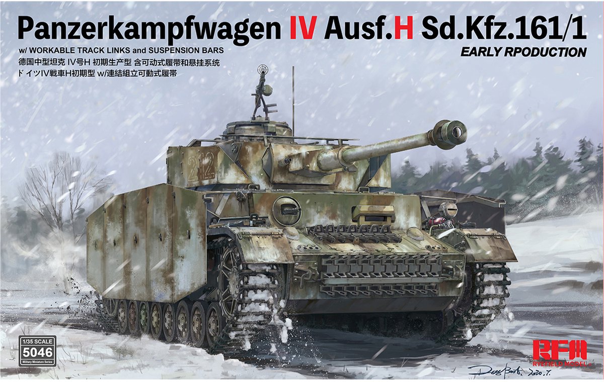 Rye Field Model Modelbouwpakket Militaire voertuigen - 5046 Panzerkampfwagen IV Ausf.H Sd.Kfz.161/1 EARLY Prod. Plastic - 1:35 - Modelbouw