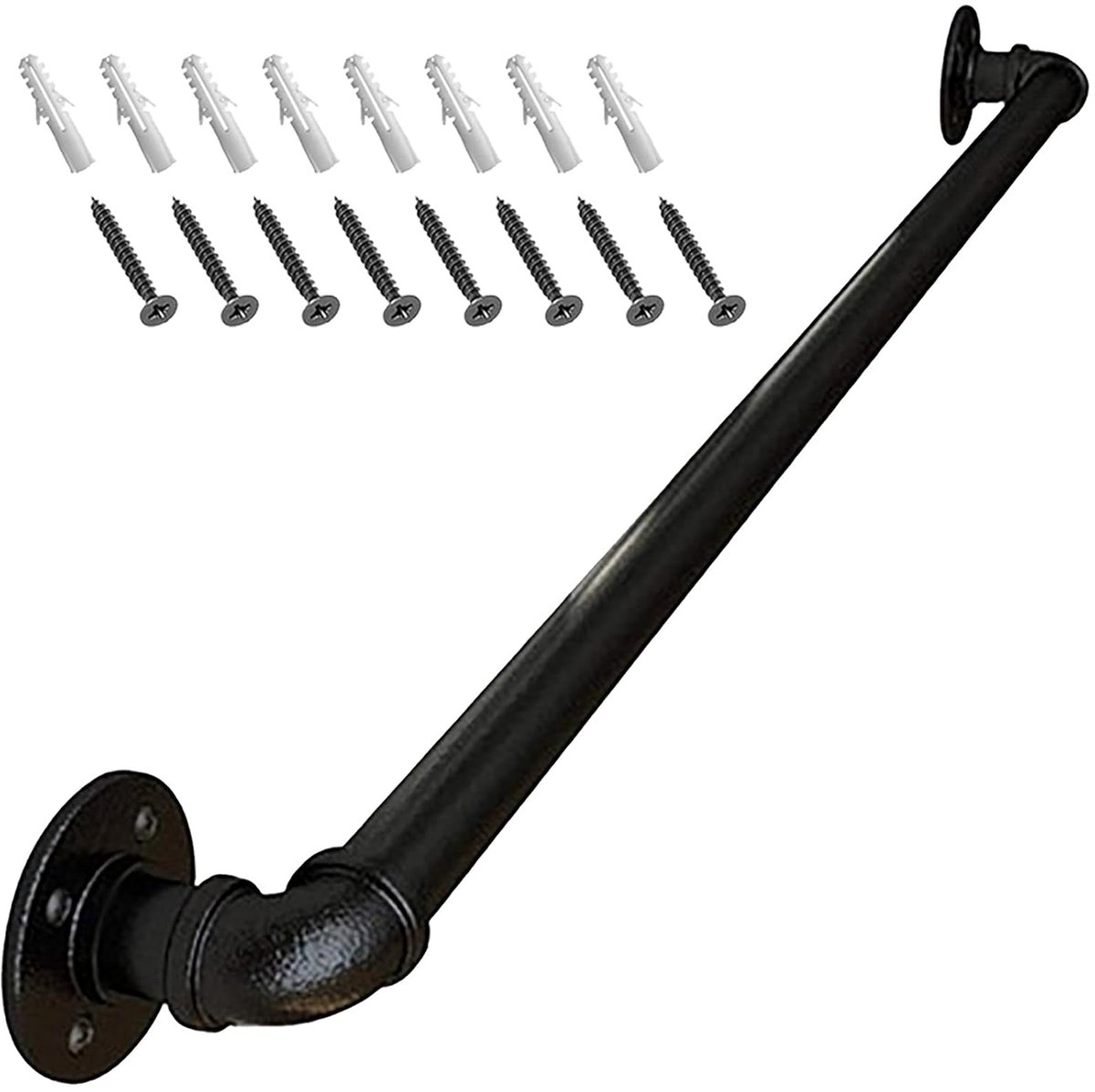 Zwart metalen leuning - voor binnen en buiten - 120 cm