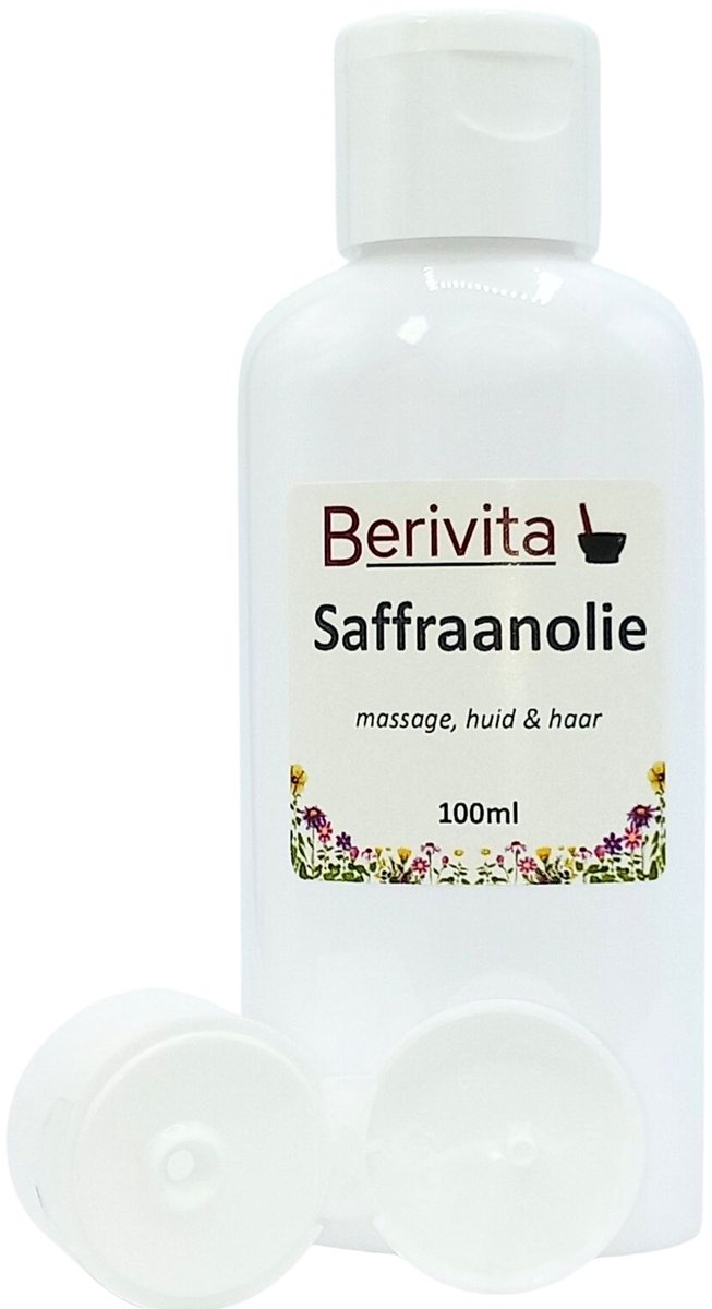 Saffraanolie 100ml - Pure en Onbewerkte Olie van Saffraan Bloemen - Huid, Haar en Massage - Dragerolie