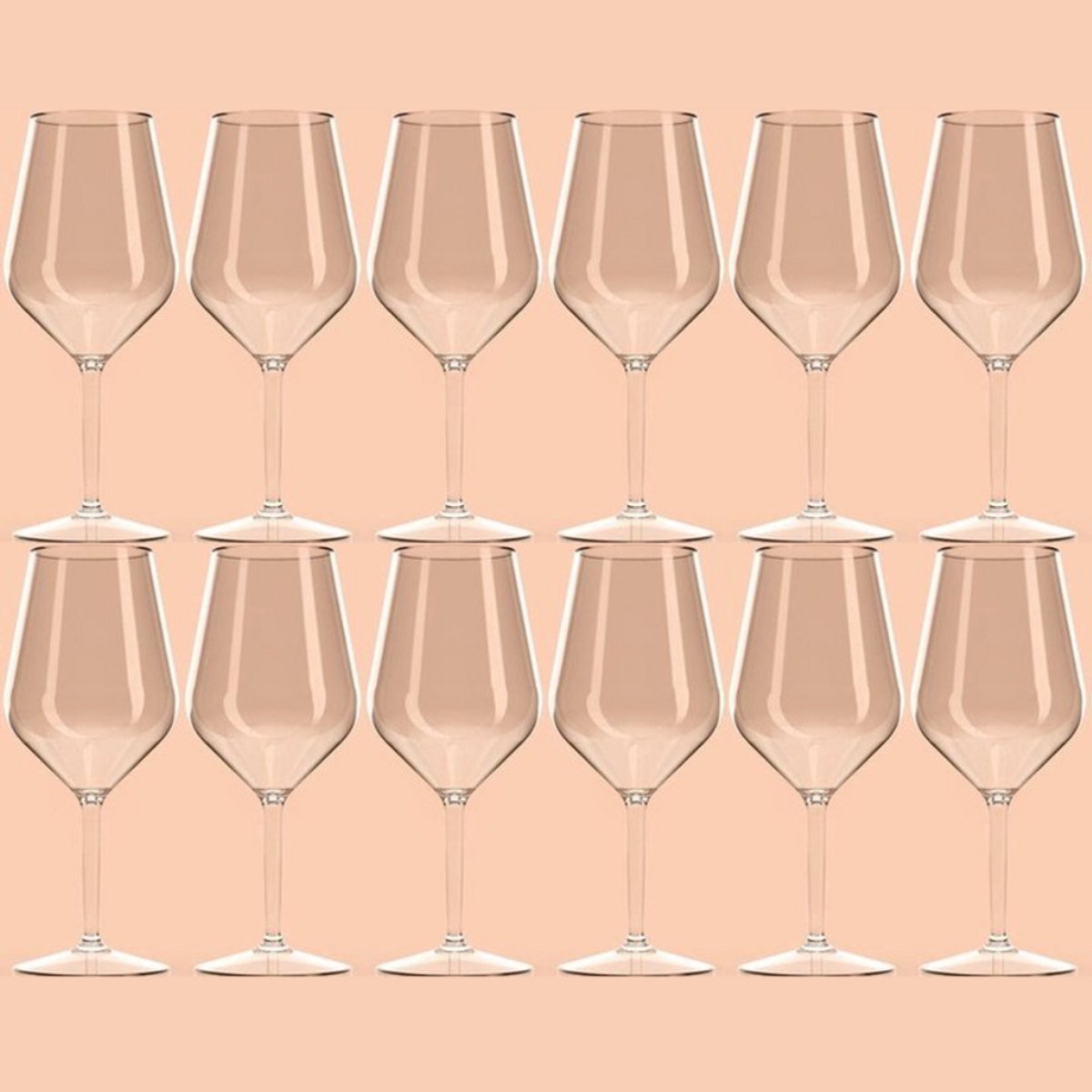 OneTrippel - Wijnglazen - Onbreekbare glazen - Wijnglas 12 stuks - Wijn Set Glazen - 47 cl - Set 12 Wijnglazen - Kunststof Glazen - Plastic wijnglazen