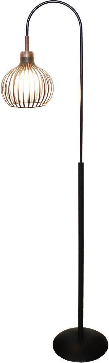 FANTASIA RAGA 1XE27 VLOERLAMP ZWART+KOPER