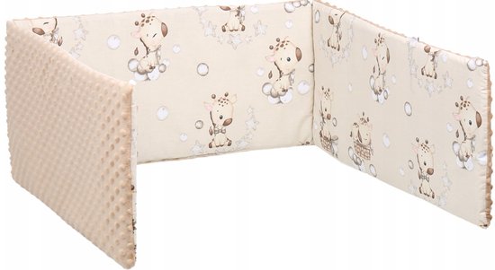 Foto: Bedbumper bedomrander zachte minky baby giraffe 180x30cm