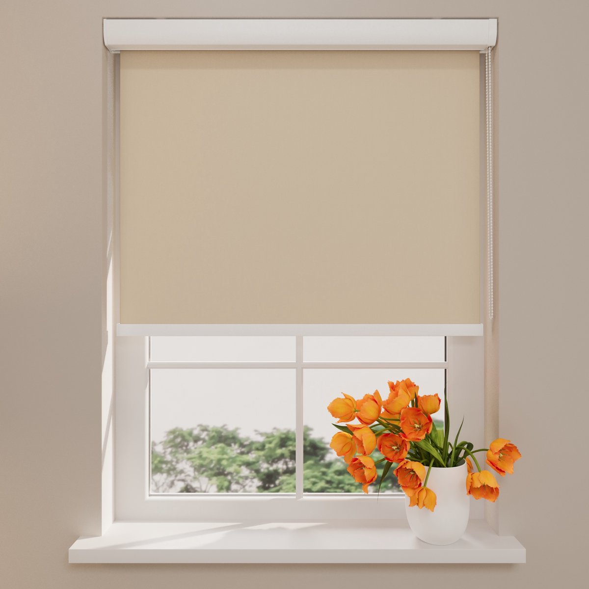 Rolgordijn Cassette Pure - Verduisterend - Sand - 100 x 175 cm