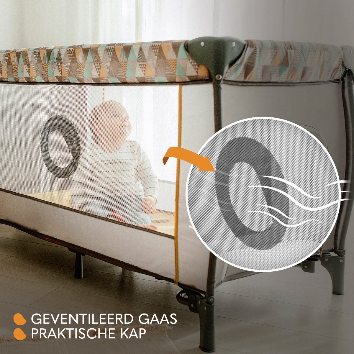 Lionelo Mille Plus Box en Reisbedje 2-in-1 voor Baby's tot 15 kg – Opvouwbaar met Zij-ingang, Matras met 3D Stof en 4 Speeltjes, Ademend Net, Transporttas, 2 Wielen met Rem