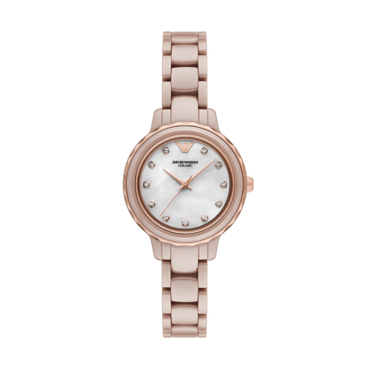 Emporio Armani Dames Horloge 32 mm - Crème