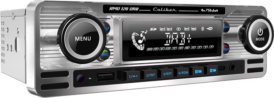 Caliber Autoradio met Bluetooth - DAB - DAB+ - USB, SD, AUX, FM - 1 DIN - Enkel DIN - Retro Oldtimer Look - Handsfree bellen (RMD120DAB-BT)