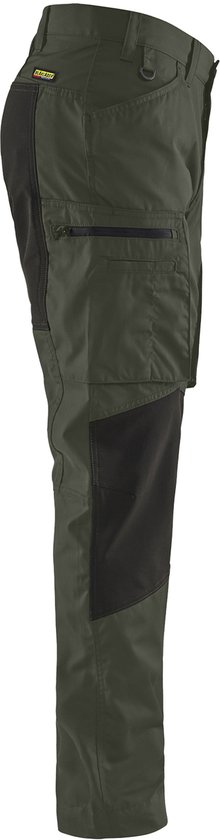 Pantalon de travail Blaklader 14591845 Pantalon de travail stretch Service Army Green / Black NL: 56 BE: 50