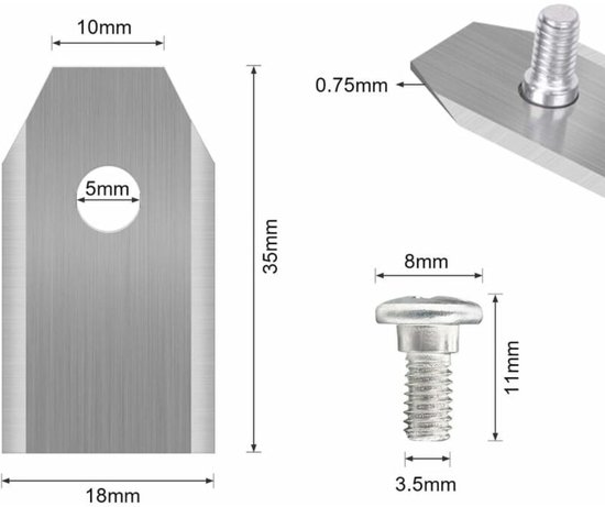 Titanium Maaimesjes voor Husqvarna Automower - Carbide Gecoat - Vervangingsmessen voor Robotmaaiers - Voor Modellen 105, 310, 315, 320, 420 - Tuinonderhoud - Metaalkleur - 45 Stuks van Genixgreen — afbeelding 5