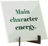 Carreau à citation tendance - Carreau à citation - Plaques avec citation - Cadeau boîte aux lettres - Énergie du personnage principal - 15 x 15 cm - Brillant - Fotofabriek