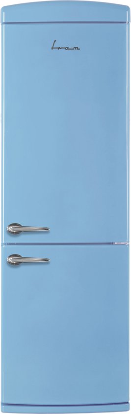 Koel-vriescombinatie Fram 340L Retro Design Blauw LED Verlichting Vochtigheidsregeling Less Frost Mechanisch