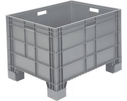Euronorm stapelbak - Povag - 800x600 mm - 580 mm hoog - Grijs - Kunststof palletbox met voeten - MKP.506.01