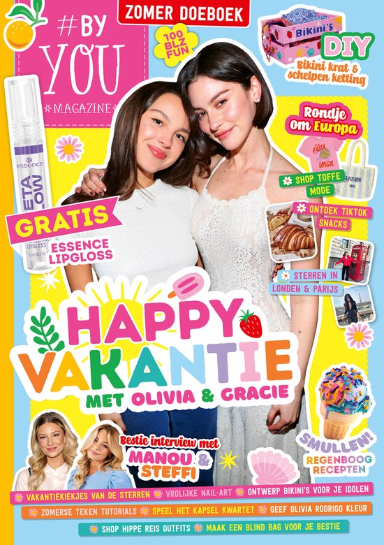 #BY YOU Zomerboek 2025 - Vakantieboek voor Kinderen - Zomerboek - Doeboek - Vakantie - Puzzels - Tekenen - Posters - Strips - DIY - Invullen - Knippen - Quiz - Speelgoed Meisjes - Cadeau Meisje - Meiden Cadeaus - Meiden Spullen Knutselen