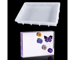 ByShane - Siliconen mallen rechthoekige vormen voor epoxy hars sieraden en foto frames - DIY zeep en resin - 16,5 x 11,7cm