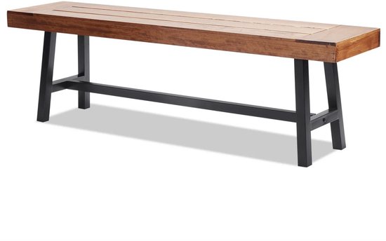 greemotion Wooden Garden Bench Maui 2 Wooden Bench with Backrest-Garden Bench Weatherproof Outdoor Bench Made of FSC Acacia Wood, Grey, 11.5 x 6 x 1.5 cm