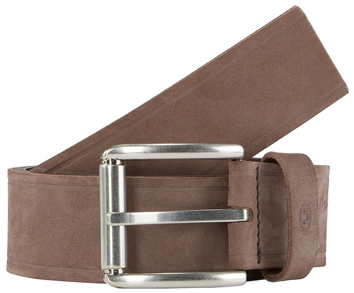 Tom Tailor - TTJAY leren riem met vierkante gesp - Maat 105 - brown uni