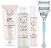 Bol.com Giftpack Venus Satin Care - voor Huid en Schaamhaar - Scheermes + 2 Scheermesjes + 2-in-1 Reiniger + Scheergel 190ml + E... aanbieding