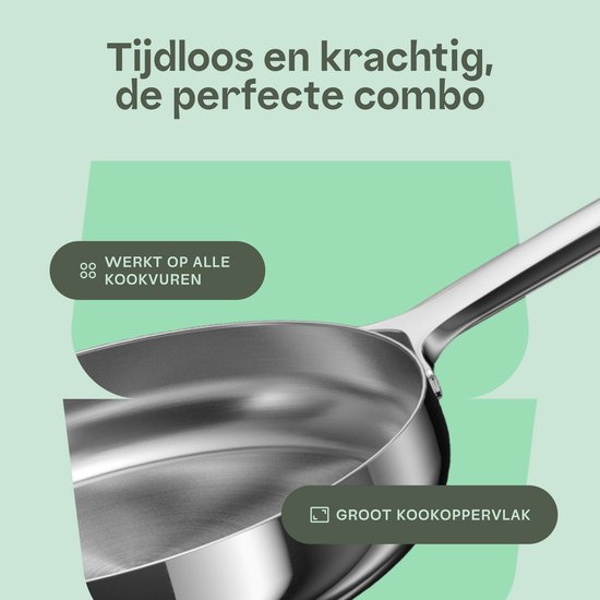 Handgesmede Ijzeren Pan Met Warmteopslag, Veelzijdig In De Keuken Recepten 24 Cm Zwart Met Houten Deksel