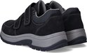 Zwarte Rieker sneakers met grijze zool en klittenbandsluiting, achteraanzicht.