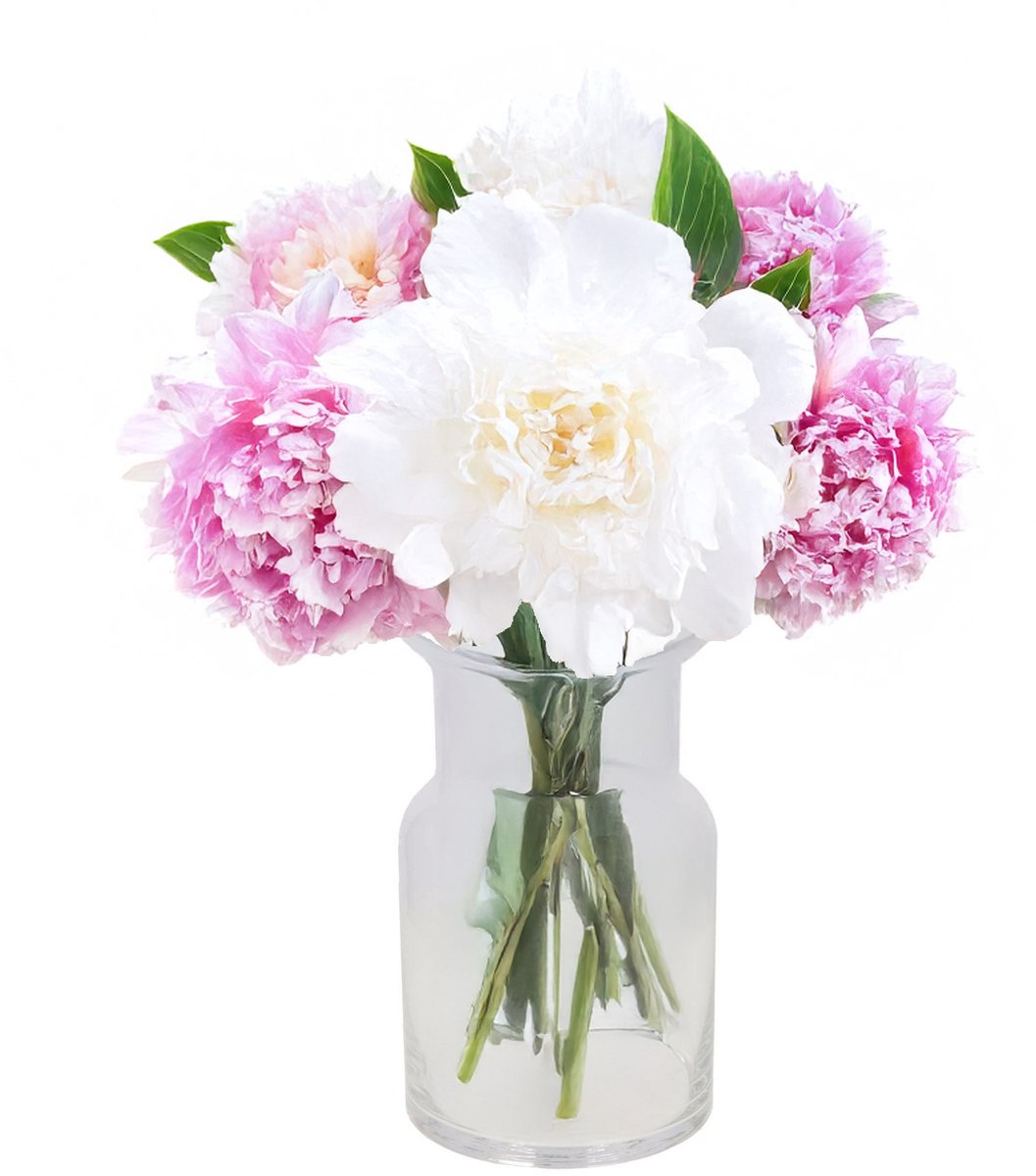 DK Design Bloemenvaas melkbus fles model Milky - transparant glas - 19 x 40 cm - mondgeblazen