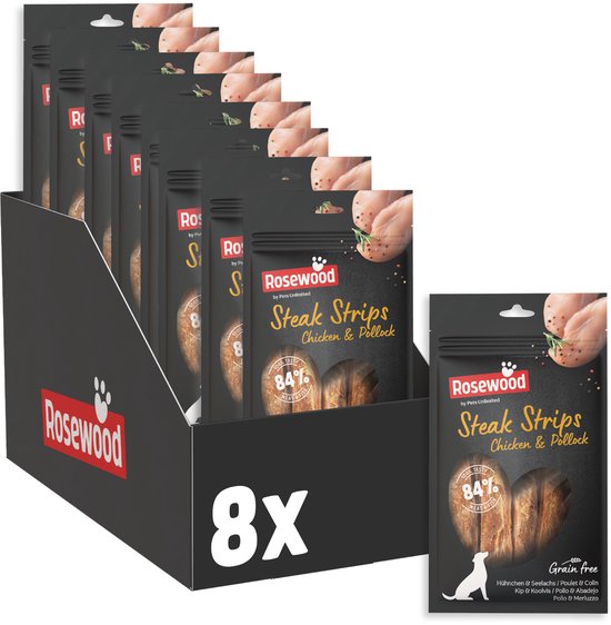Pets Unlimited Steak Filet - poulet - 8 sachets de 100g