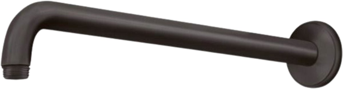 EcoRain© Hoofddouche Douchearm 38 cm - Gemaakt van Roestvrij Staal RVS 304 - Gemakkelijke Installatie - Universele Aansluiting - met Sierrozet - 2 jaar garantie - Zwart