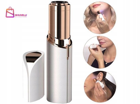 SAABW epilator gezicht & Body Trimmer – Pijnloos – Met LED-verlichting – Dames Scheerapparaat epilators – Compact & Elegant ontharing – Wit – ontharingsapparaten – 14548