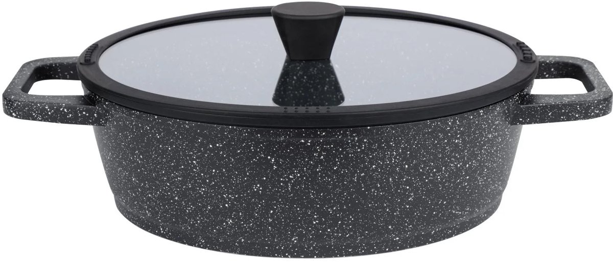 LIVARNO home Aluminium serveerpan Ø 28 cm - Graniet